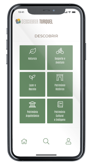 Ecrã Descobrir da App Descobrir Turquel